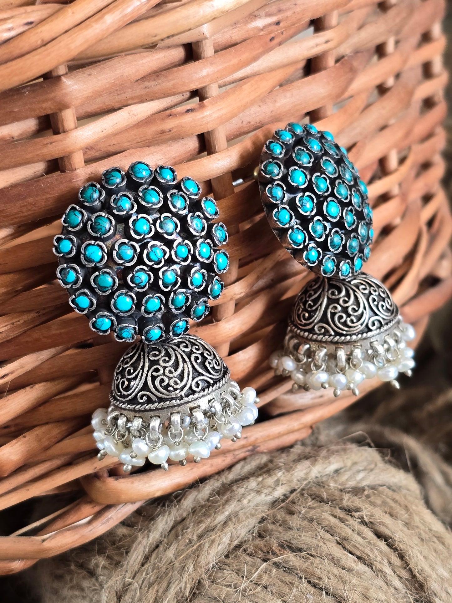 Sterling Silver Jhumki Earrings