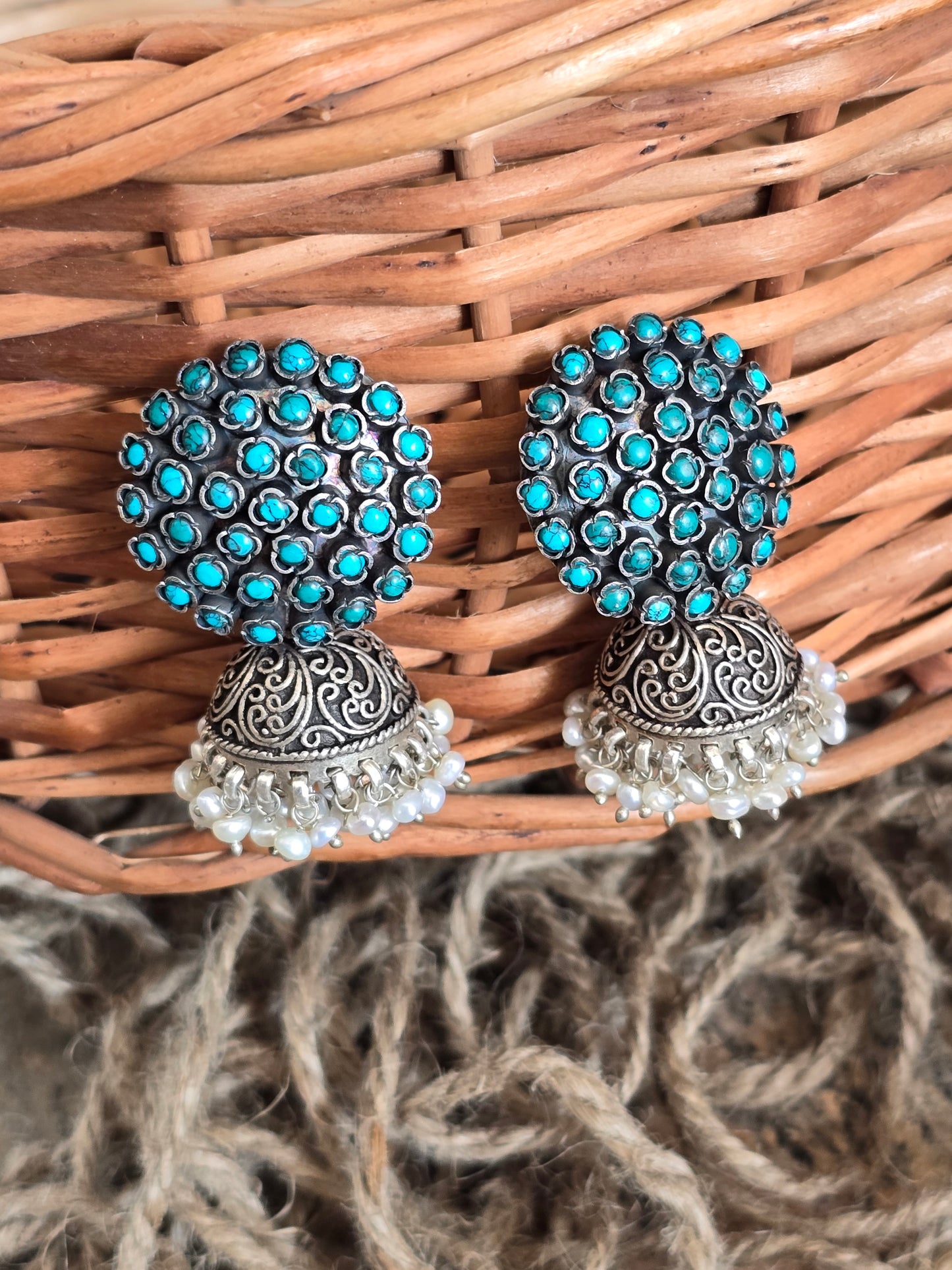 Sterling Silver Jhumki Earrings
