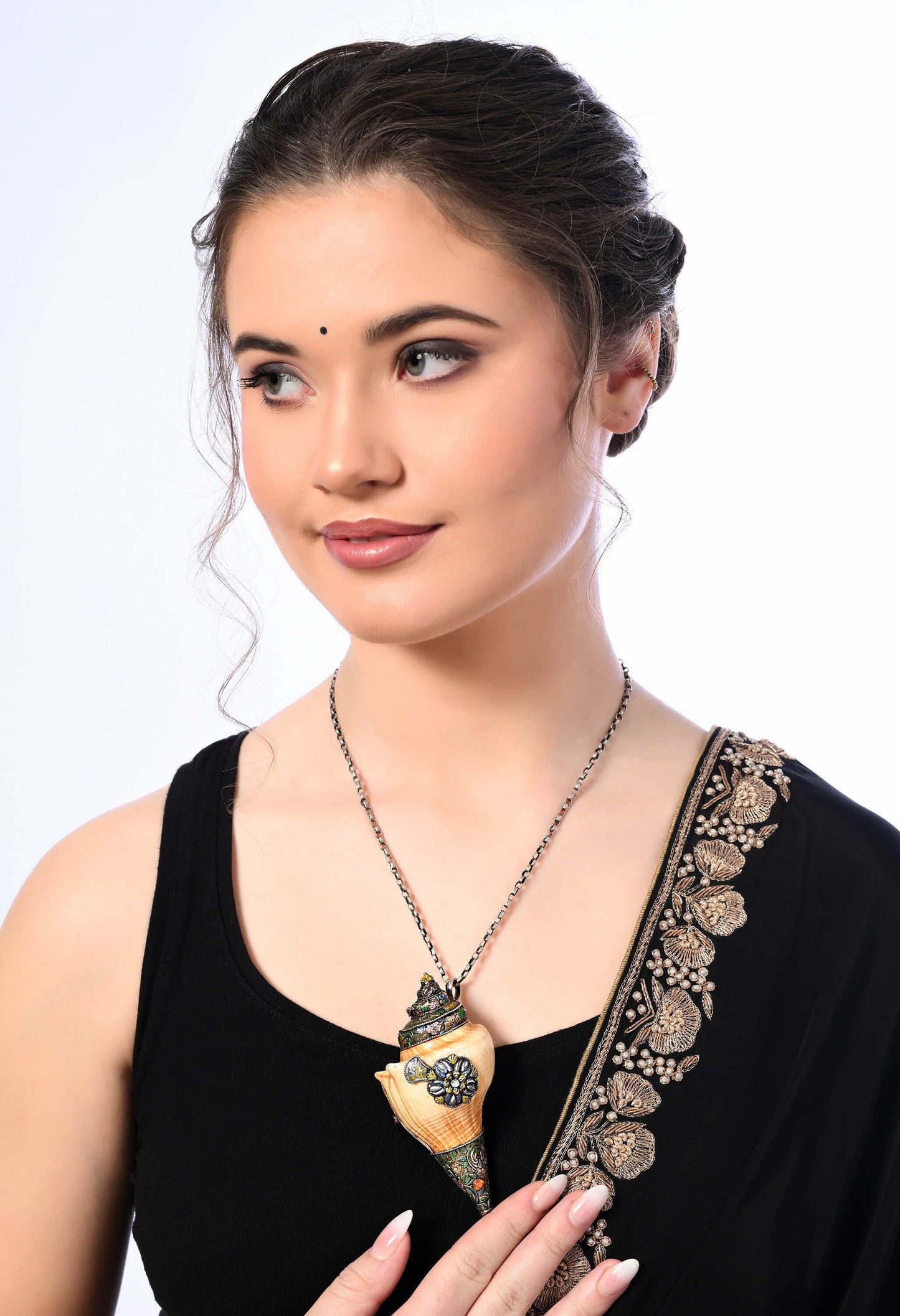 Shankha Real Silver Pendant