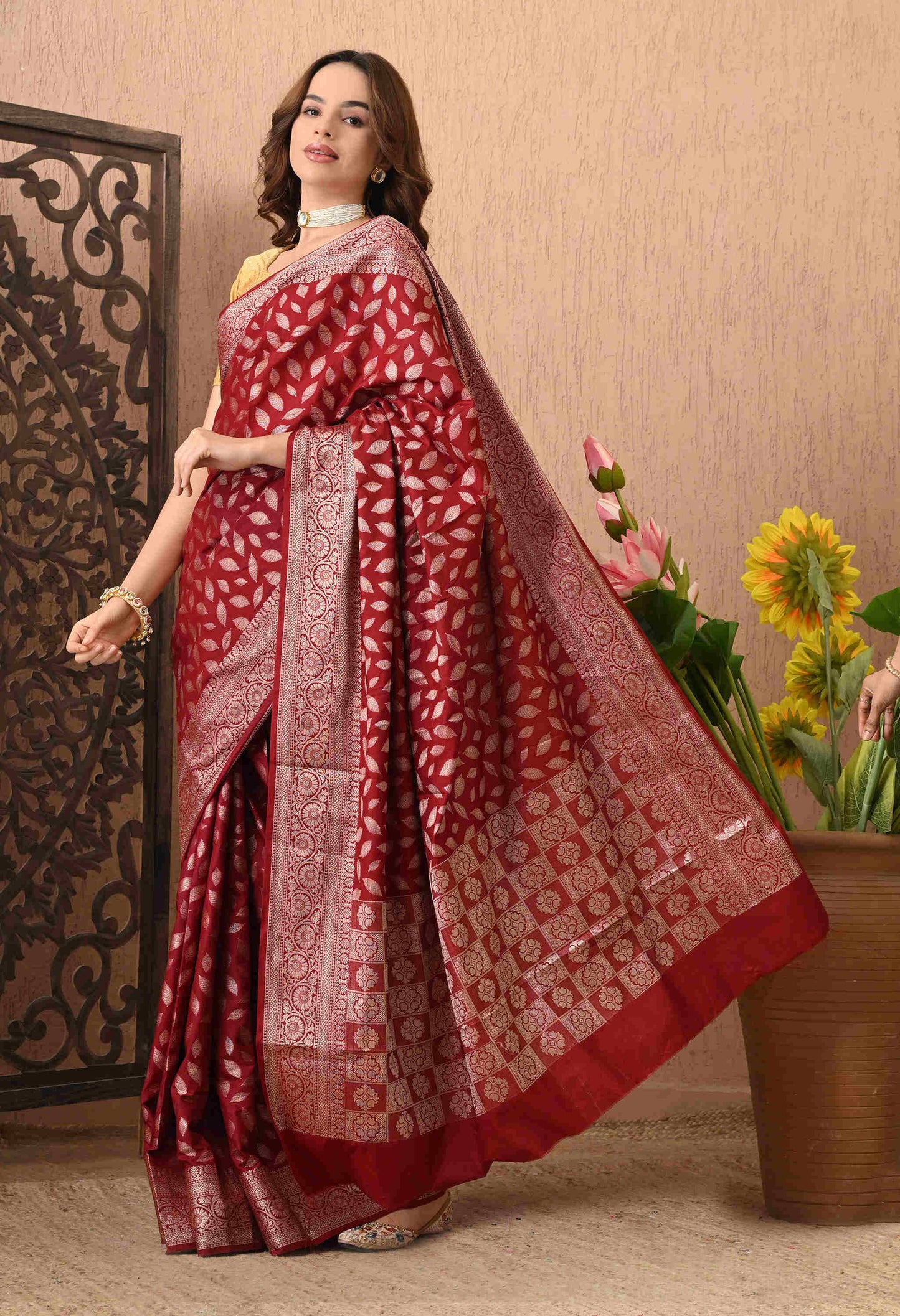 Best Banarasi Silk Maroon Saree