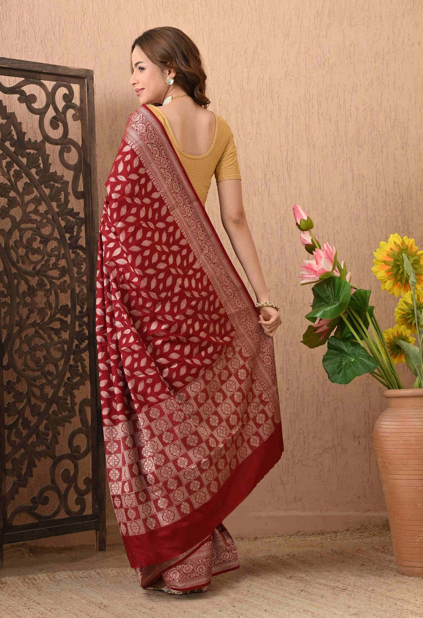 Best Banarasi Silk Maroon Saree