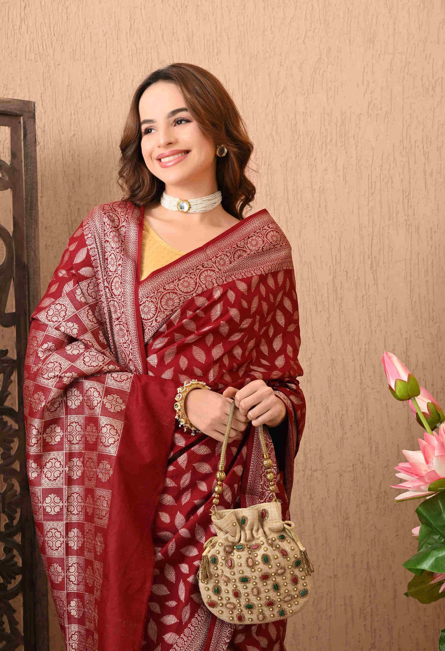 Best Banarasi Silk Maroon Saree