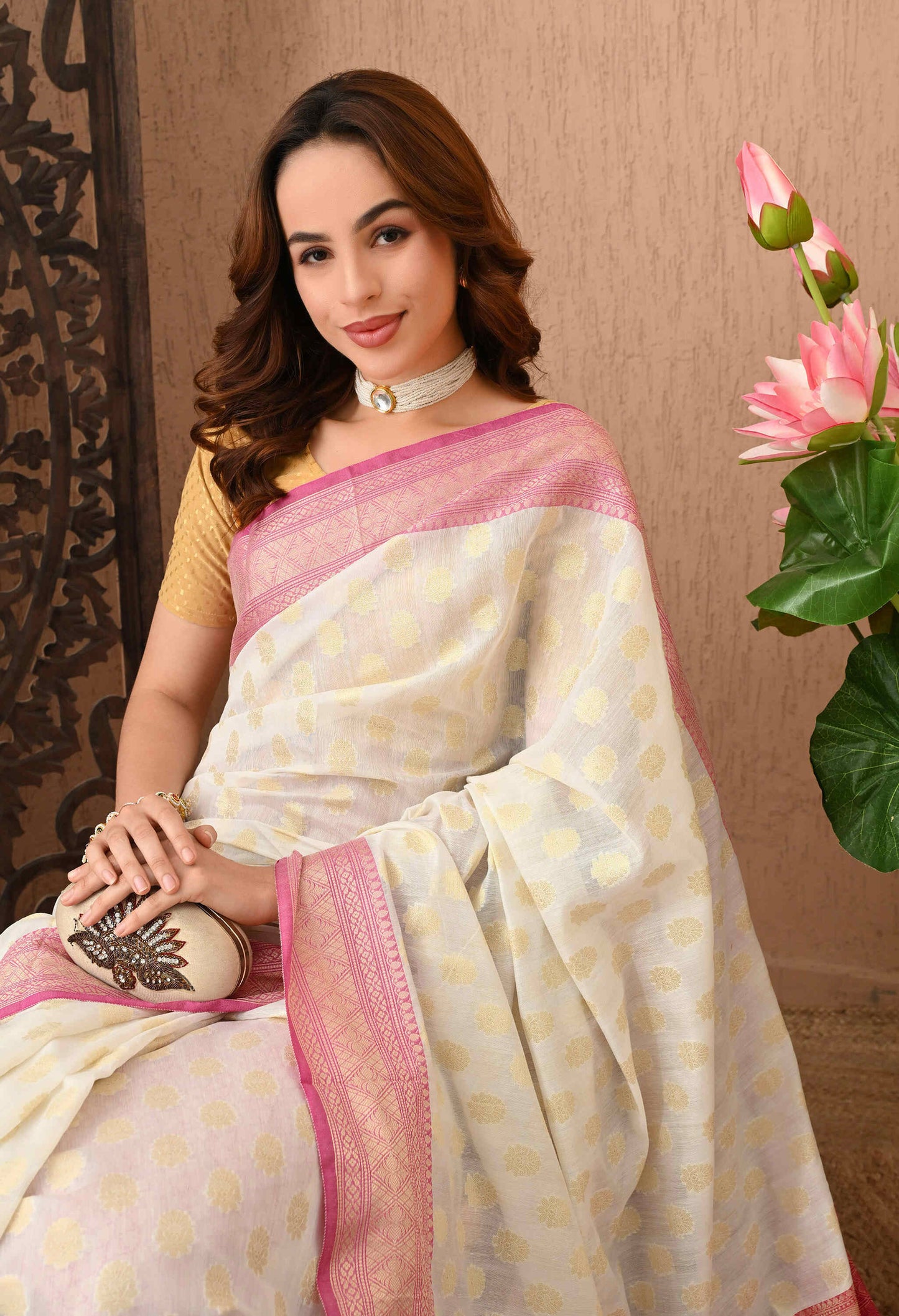 Best White Banarasi Silk Saree