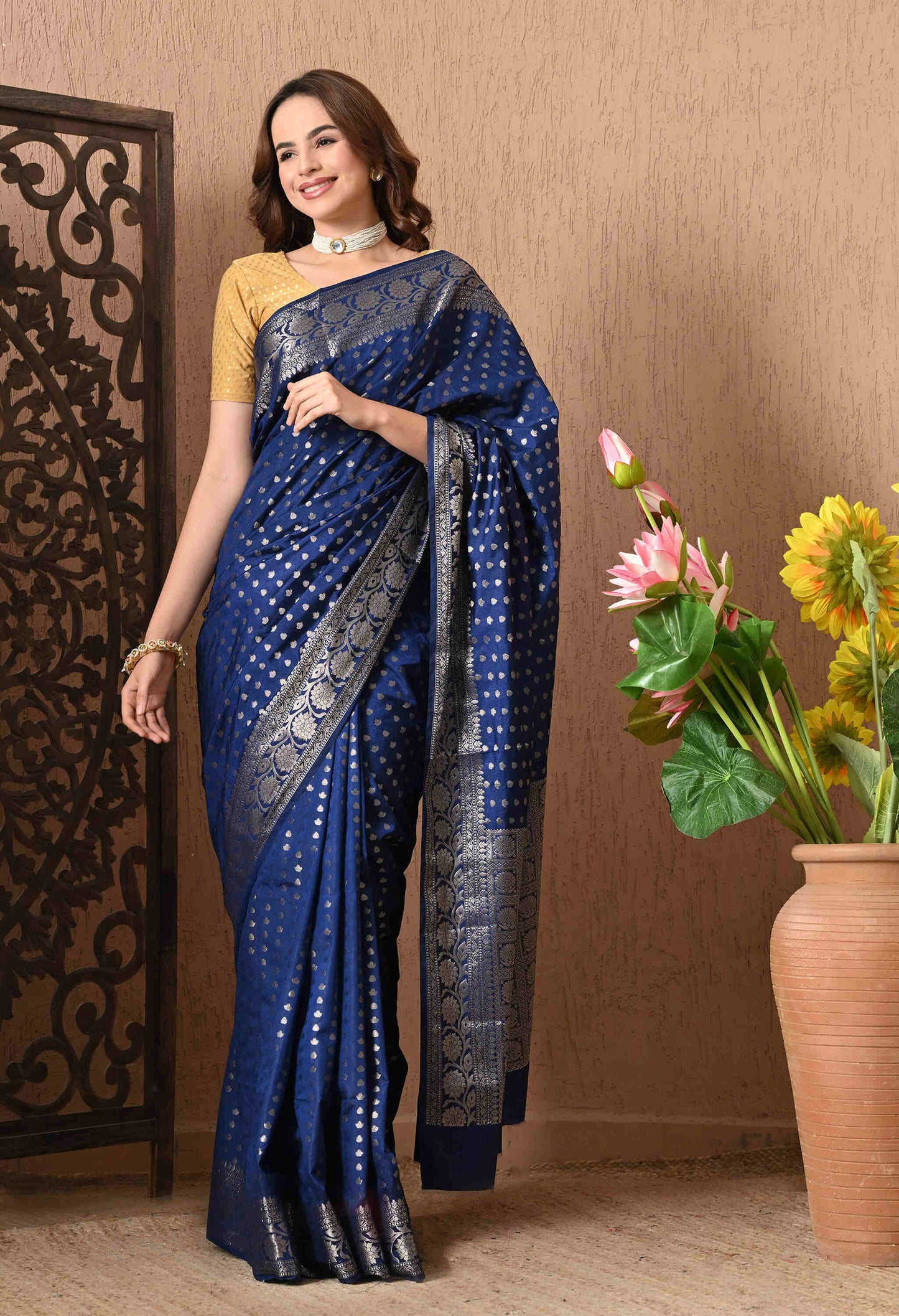 Best Blue Banarasi Silk Saree