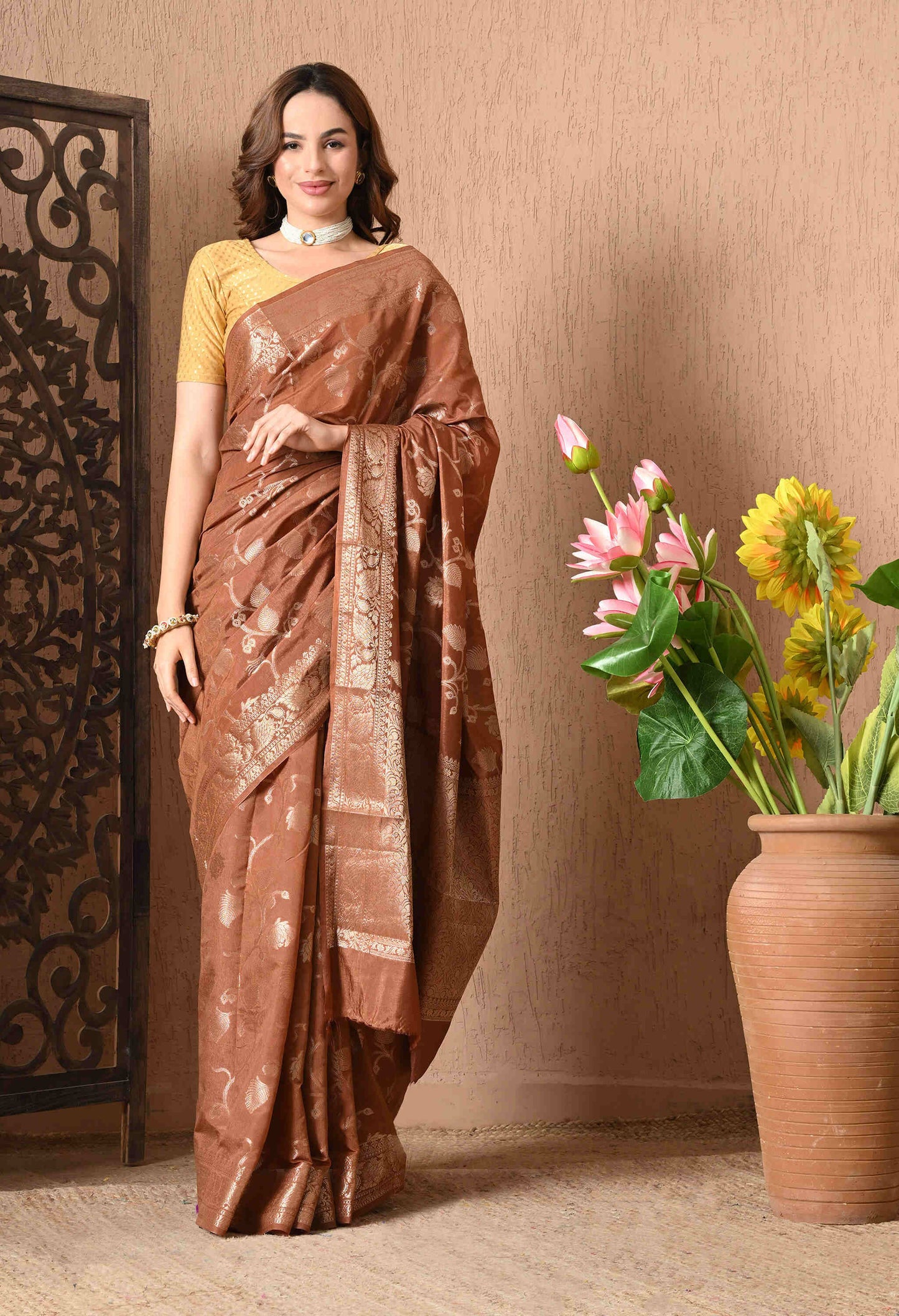 Banarasi Silk Saree with Zari Work