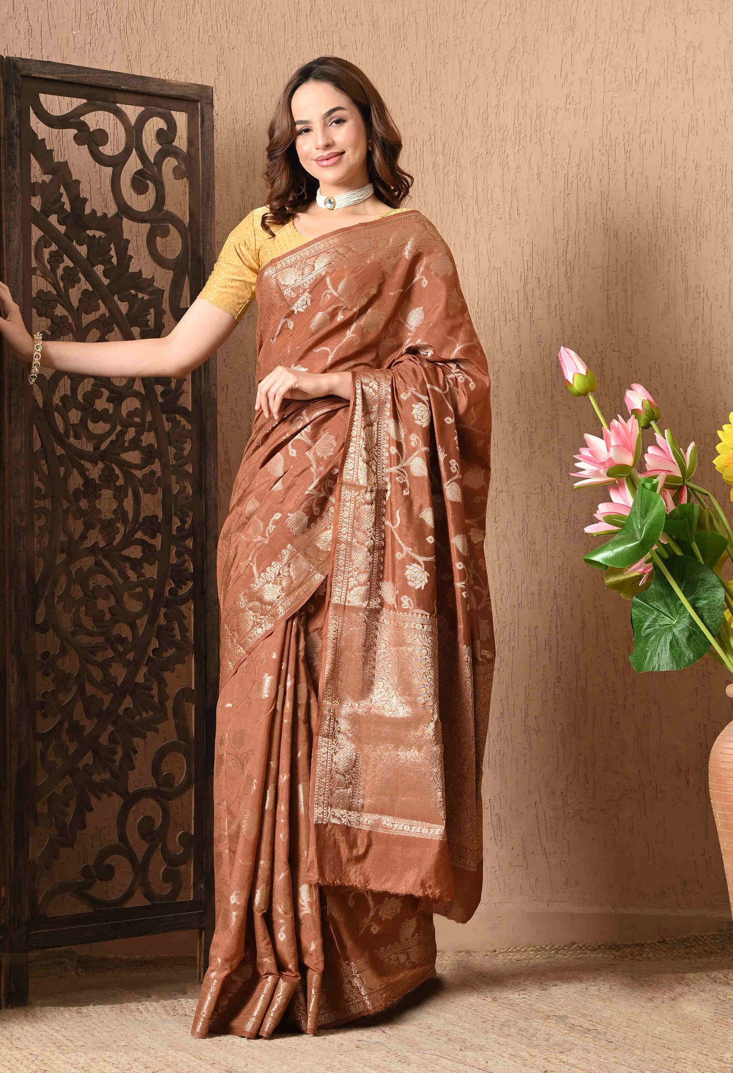 Banarasi Silk Saree with Zari Work