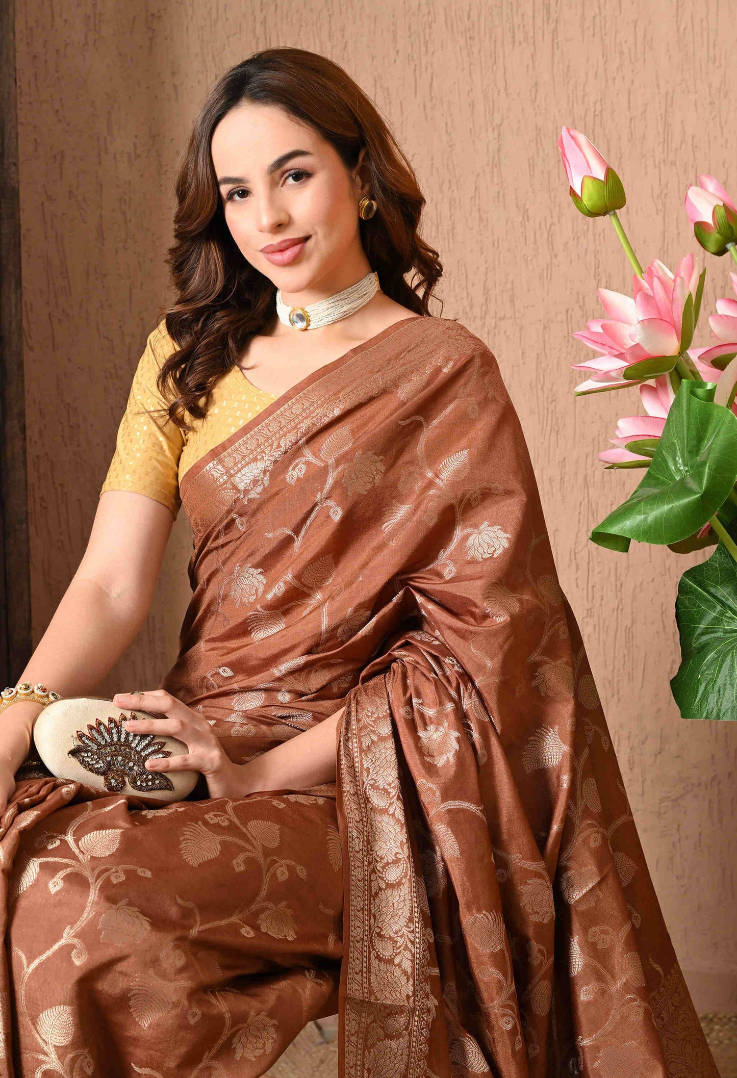 Banarasi Silk Saree with Zari Work