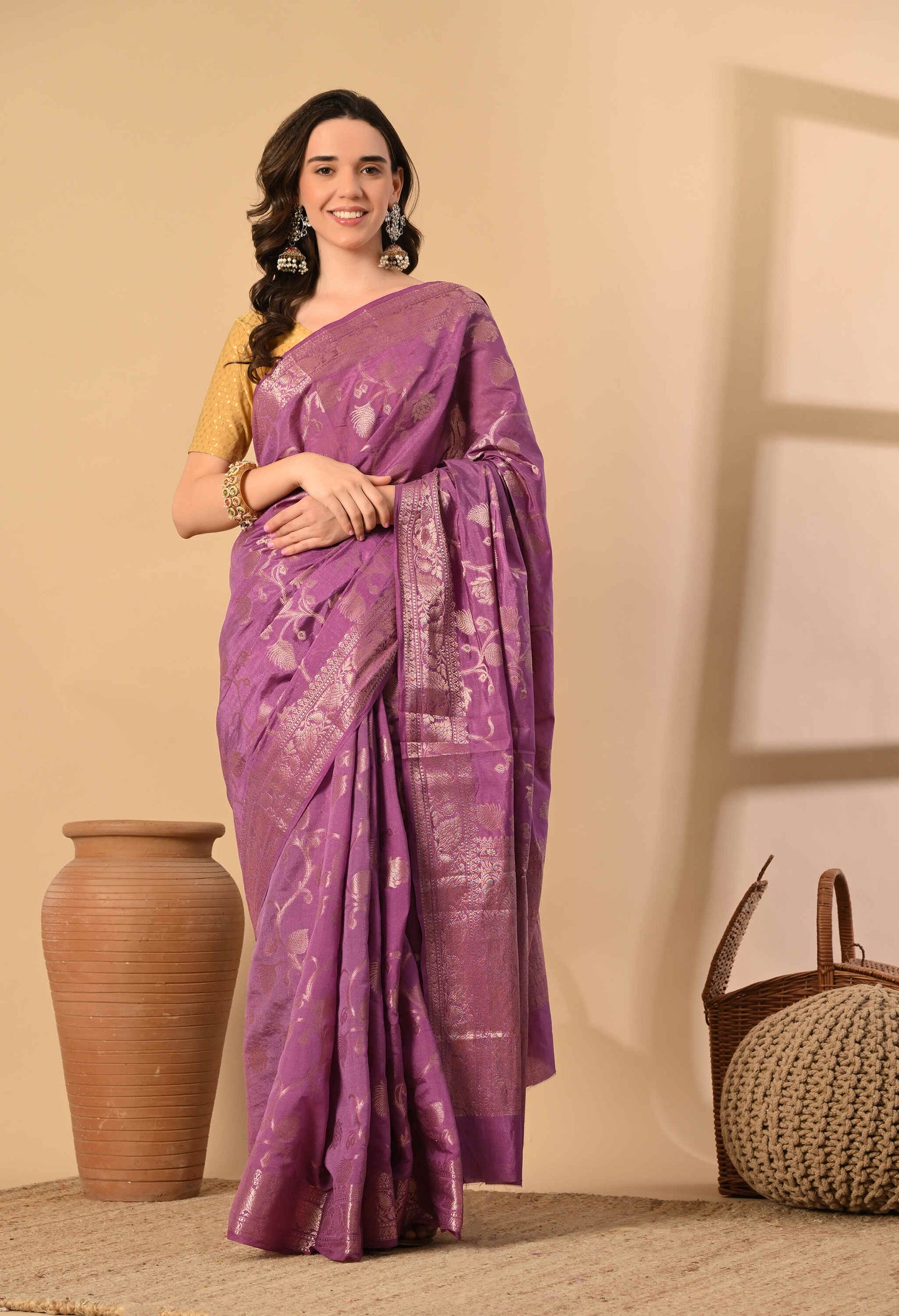 Banarasi Silk Saree with Zari Work
