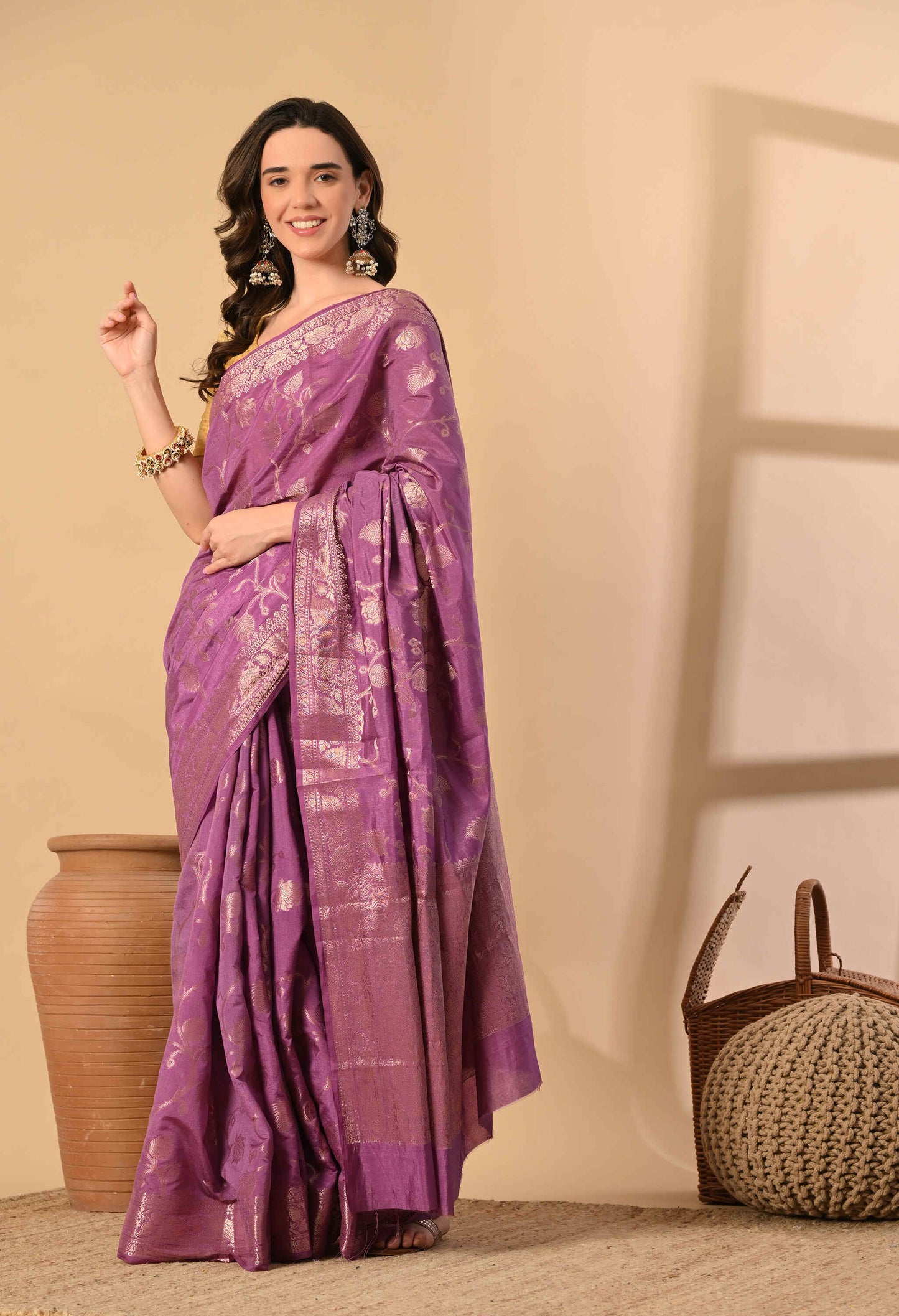 Banarasi Silk Saree with Zari Work
