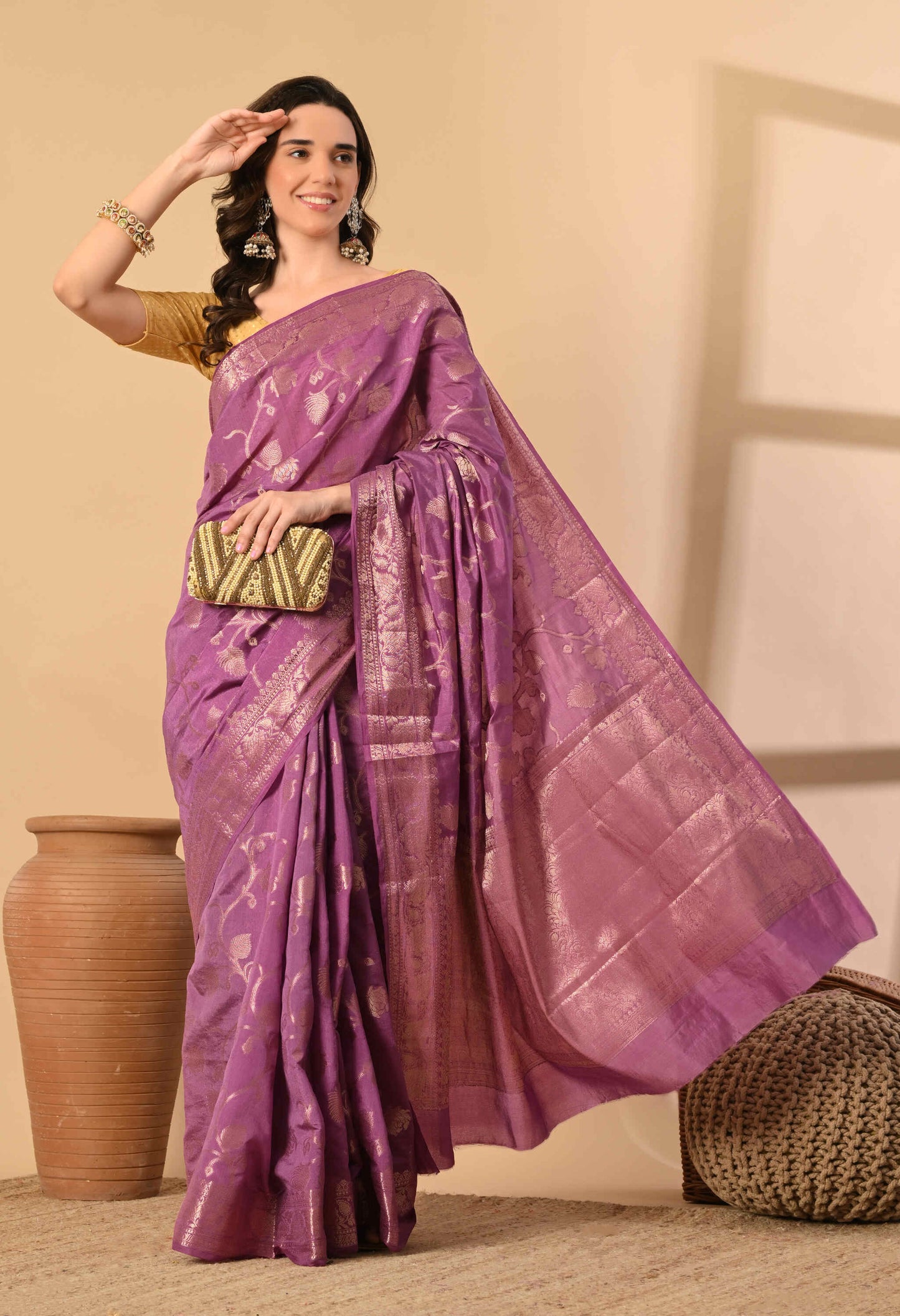 Banarasi Silk Saree with Zari Work
