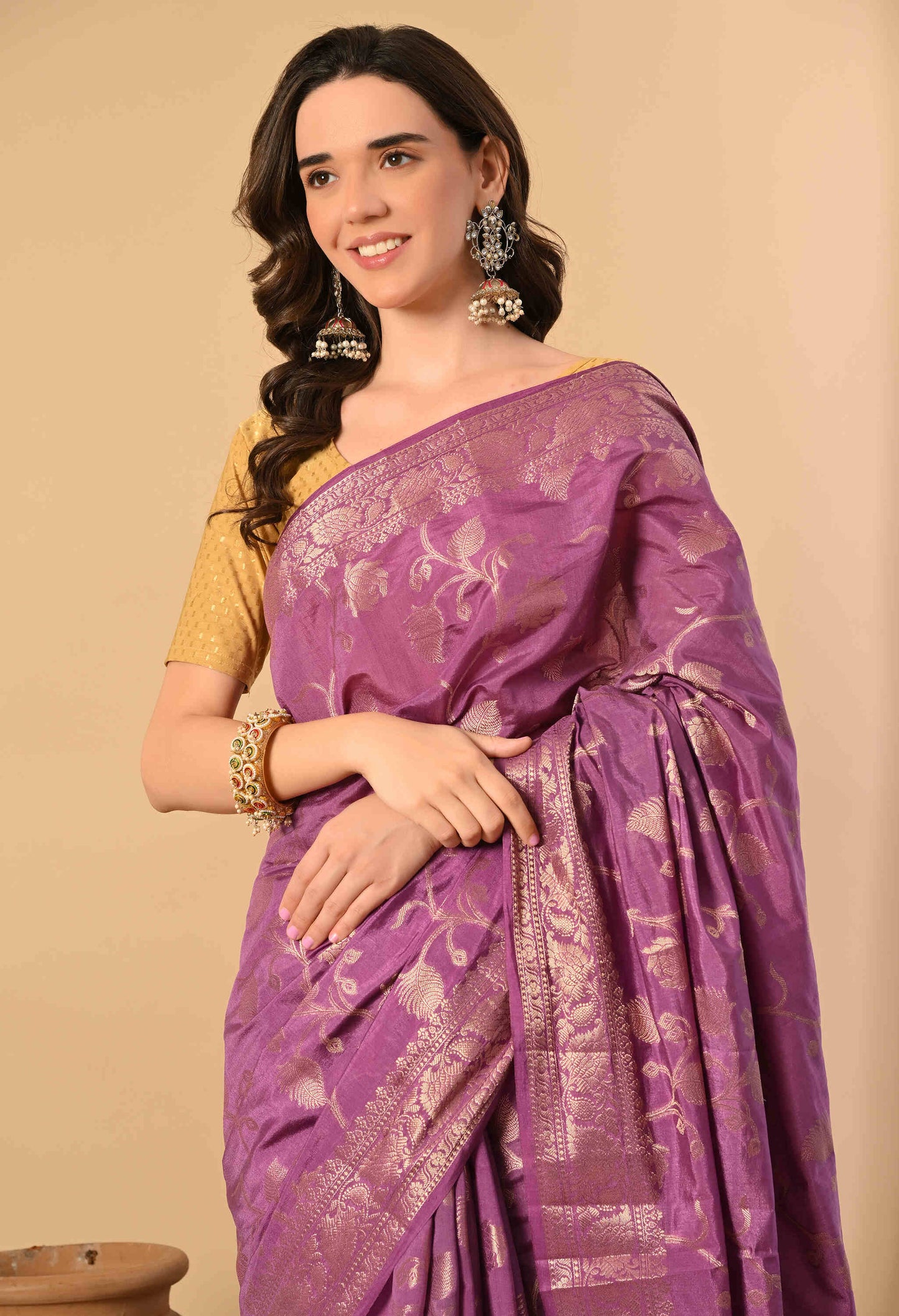 Banarasi Silk Saree with Zari Work