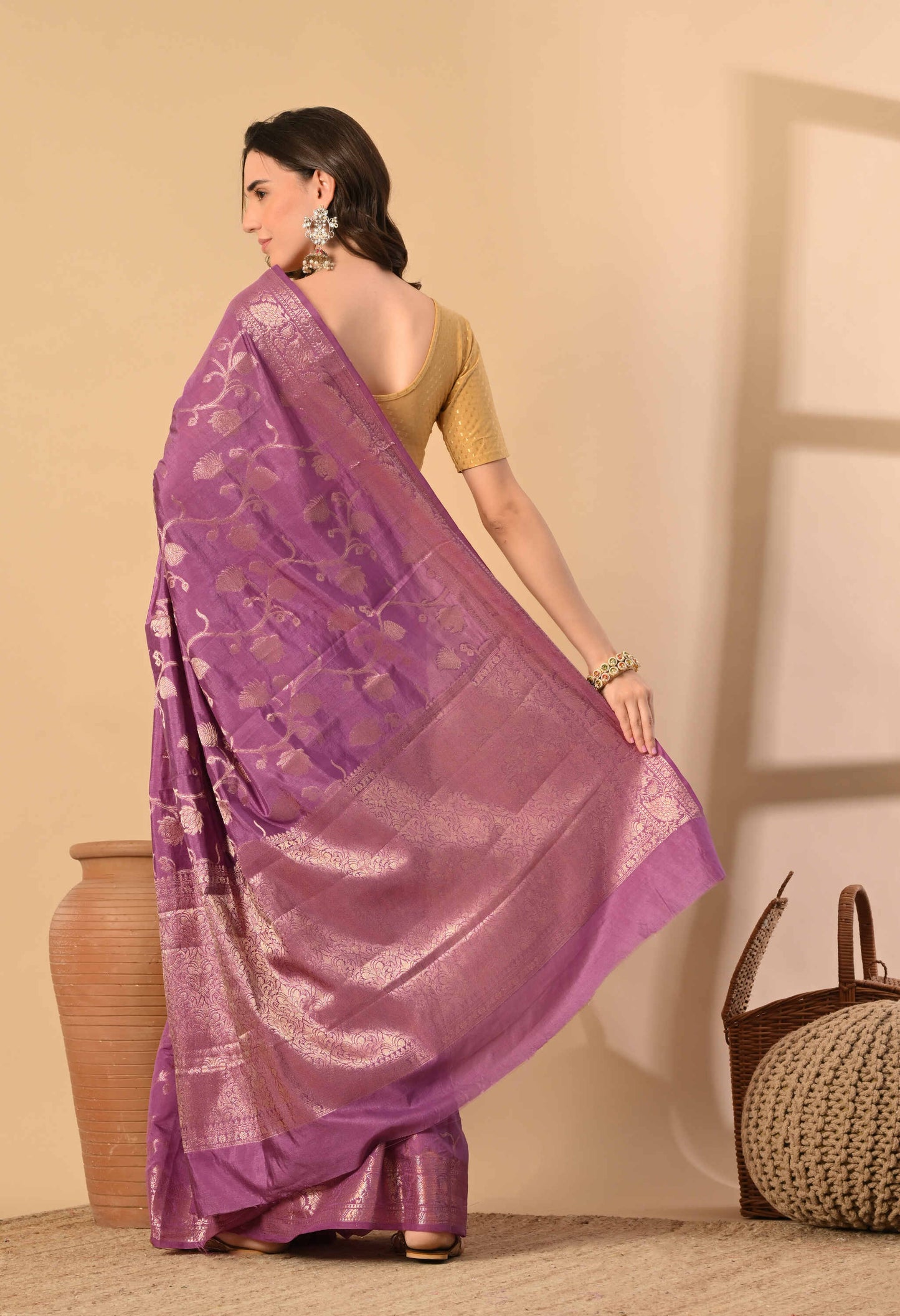 Banarasi Silk Saree with Zari Work