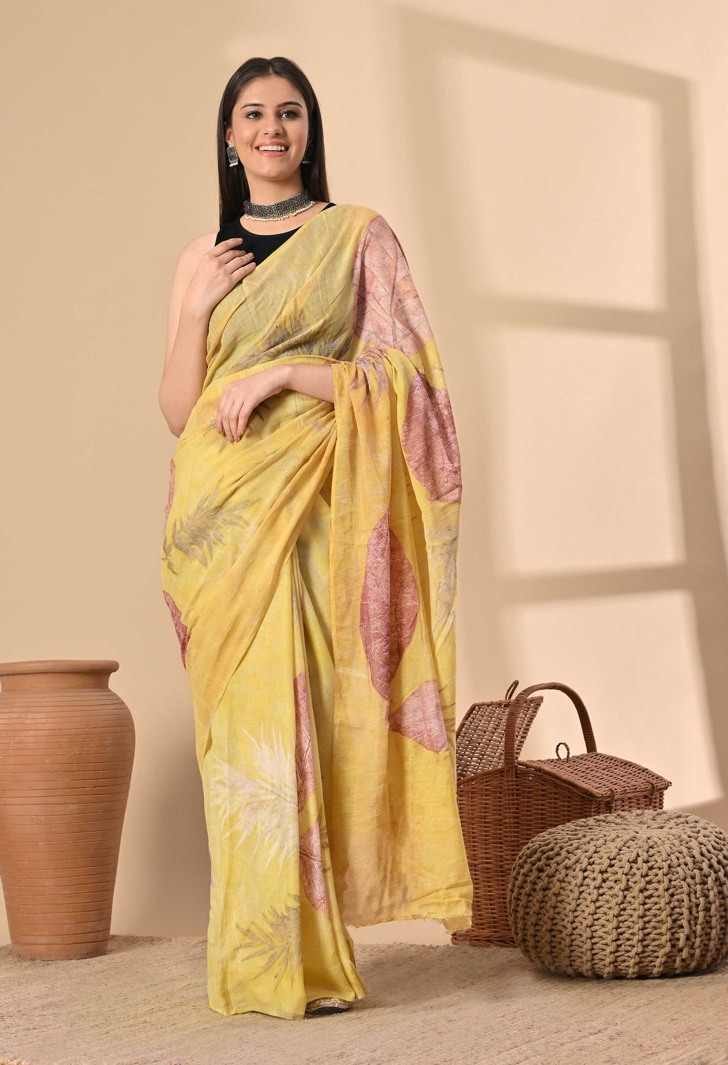 Best Handwork Yellow Saree