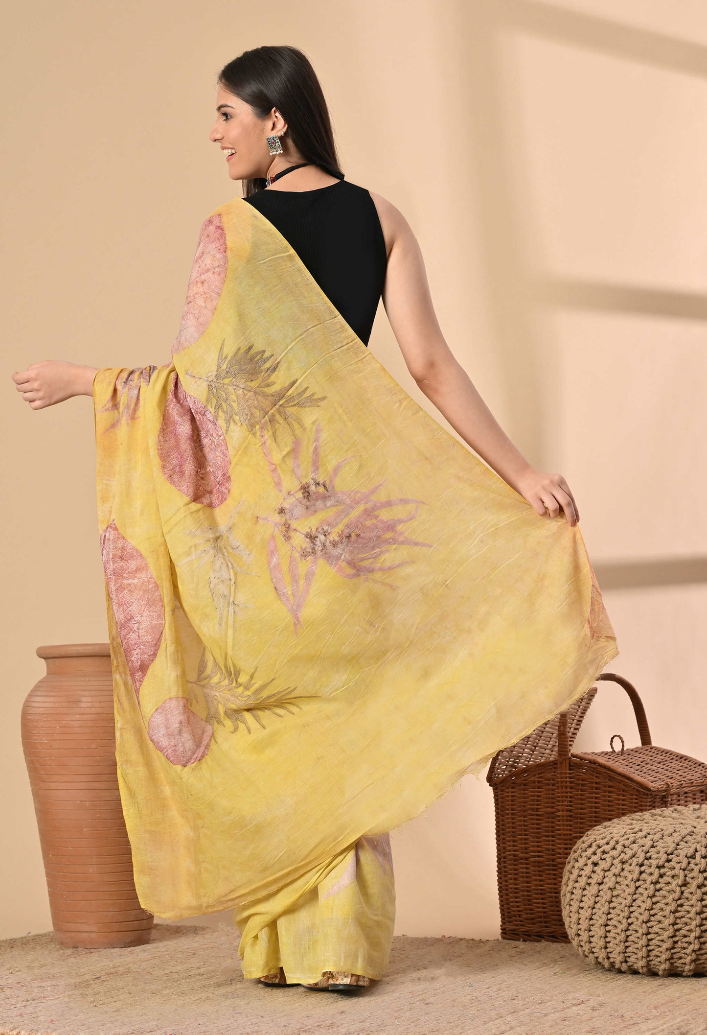 Best Handwork Yellow Saree