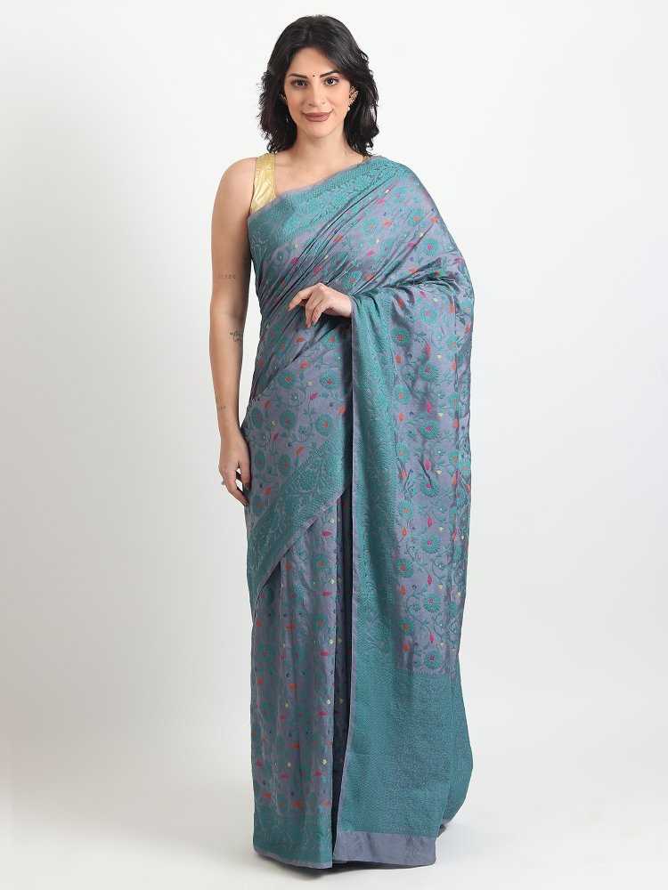 Silk Saree With Tilphi Work