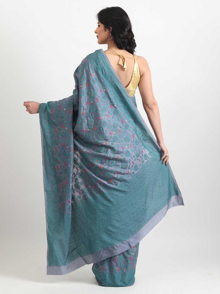 Silk Saree With Tilphi Work