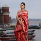 HandCrafted Pure Kataan Silk Red Saree