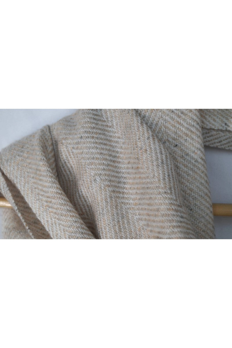 Mens Beige Gray Wool Muffler