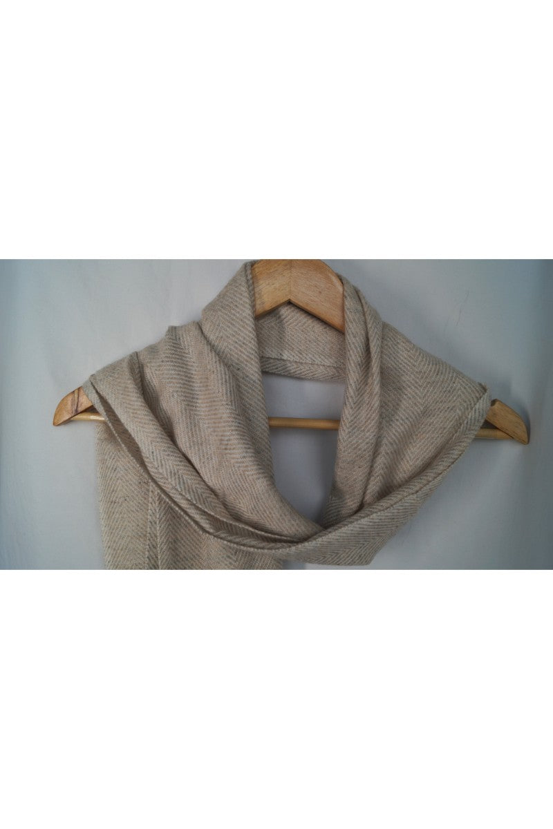 Mens Beige Gray Wool Muffler