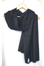 Unisex Black Wool Scarf