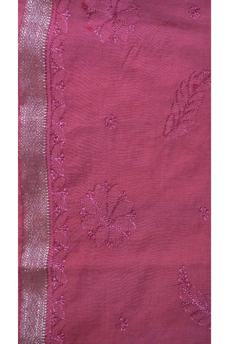 Chanderi Cotton Tomato Red Saree