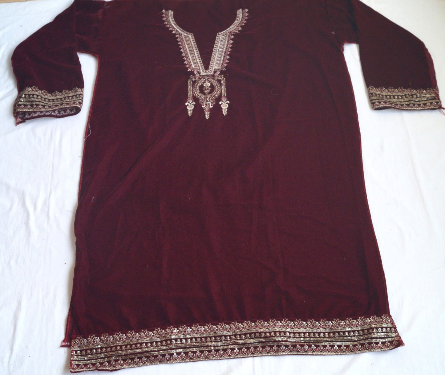 Velvet Semi Stitched Salwar and Suit