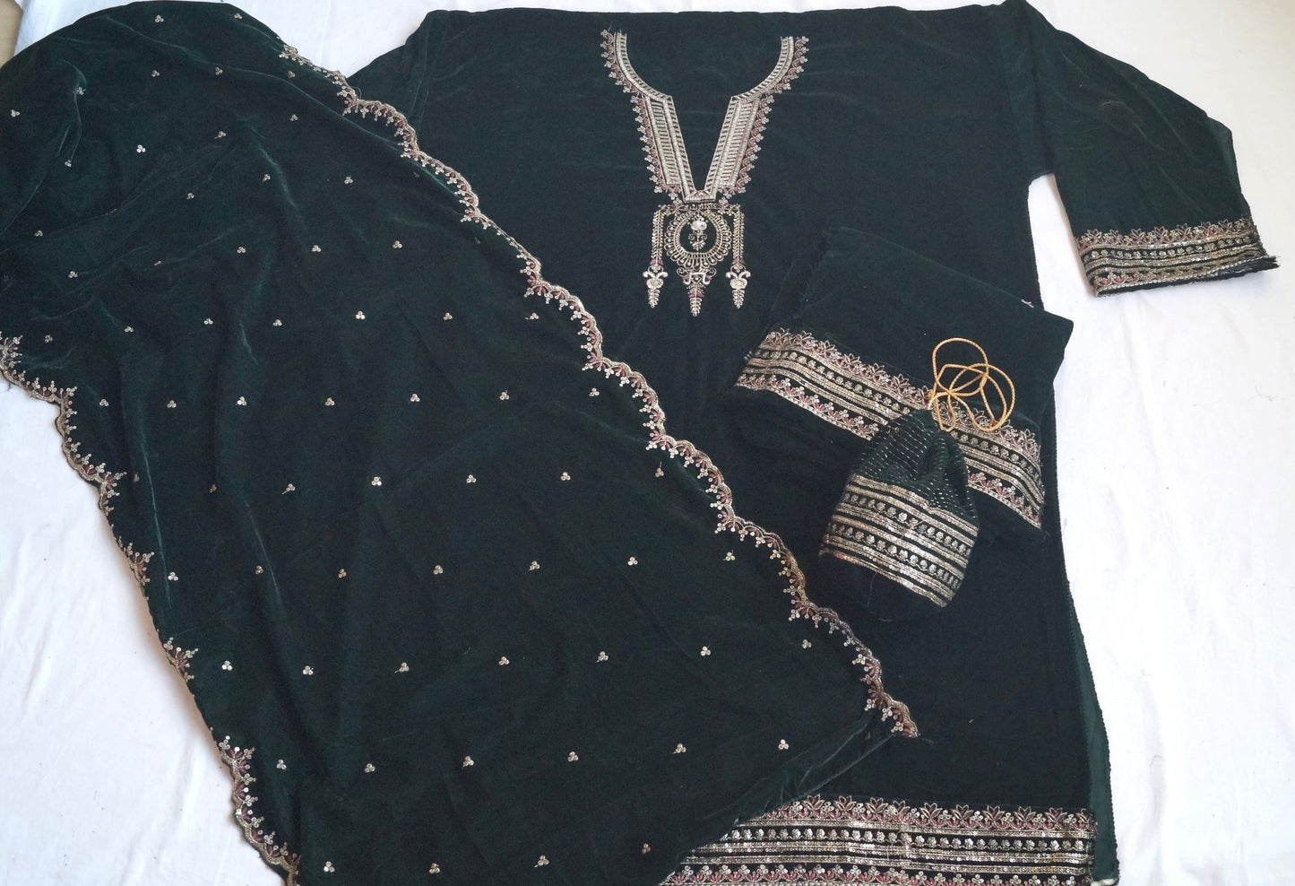 Velvet Semi Stitched Salwar and Suit