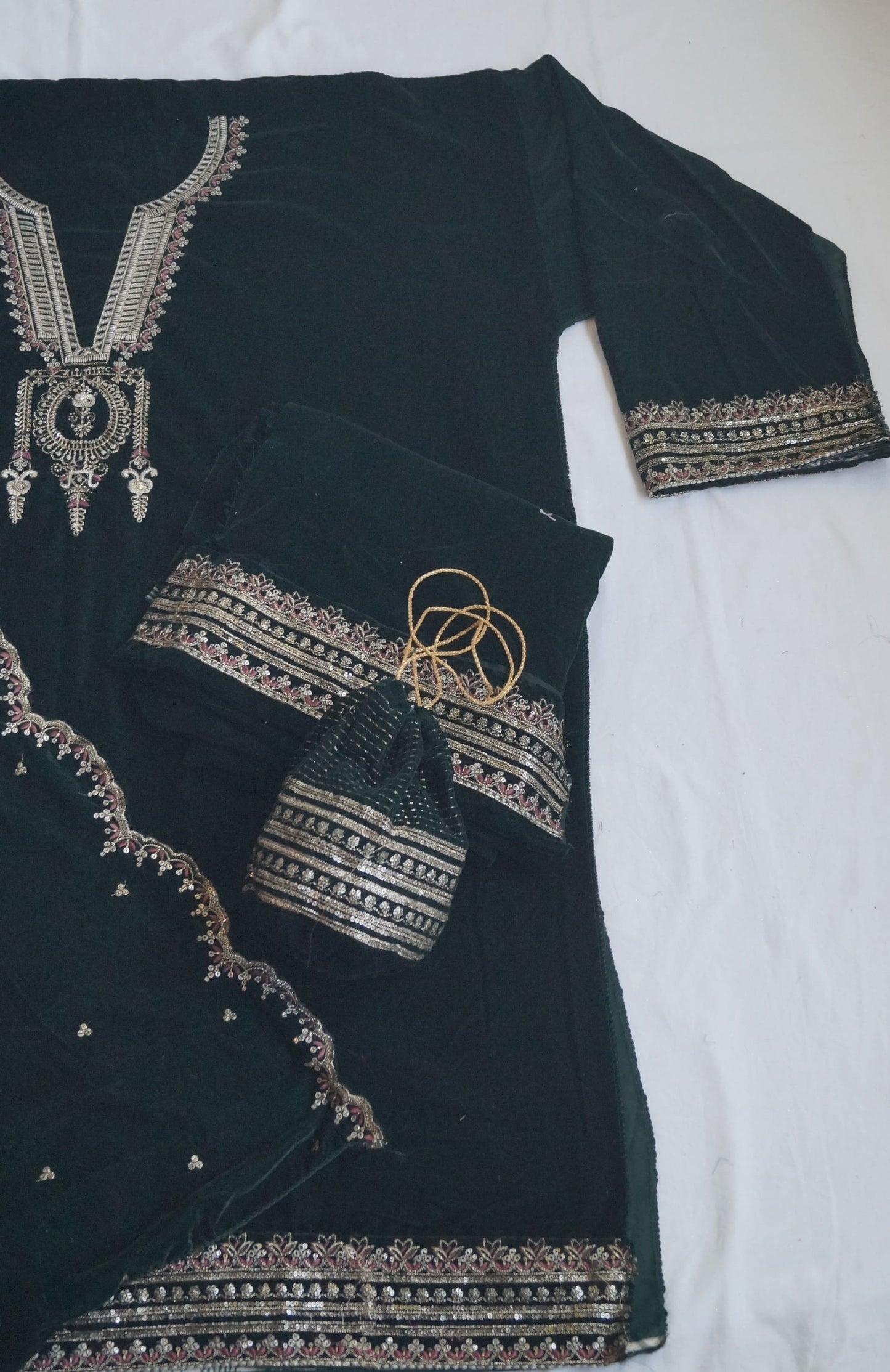 Velvet Semi Stitched Salwar and Suit