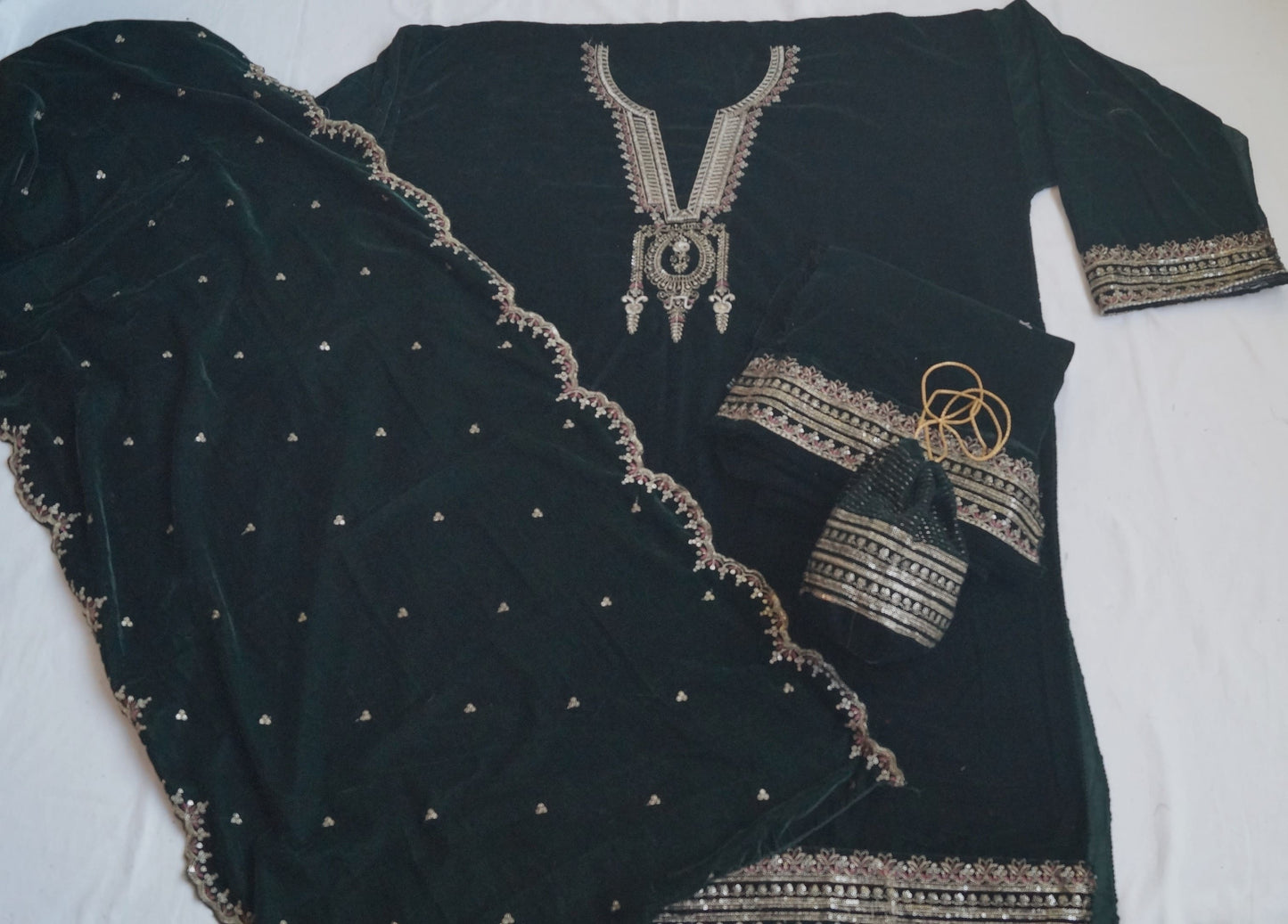 Velvet Semi Stitched Salwar and Suit