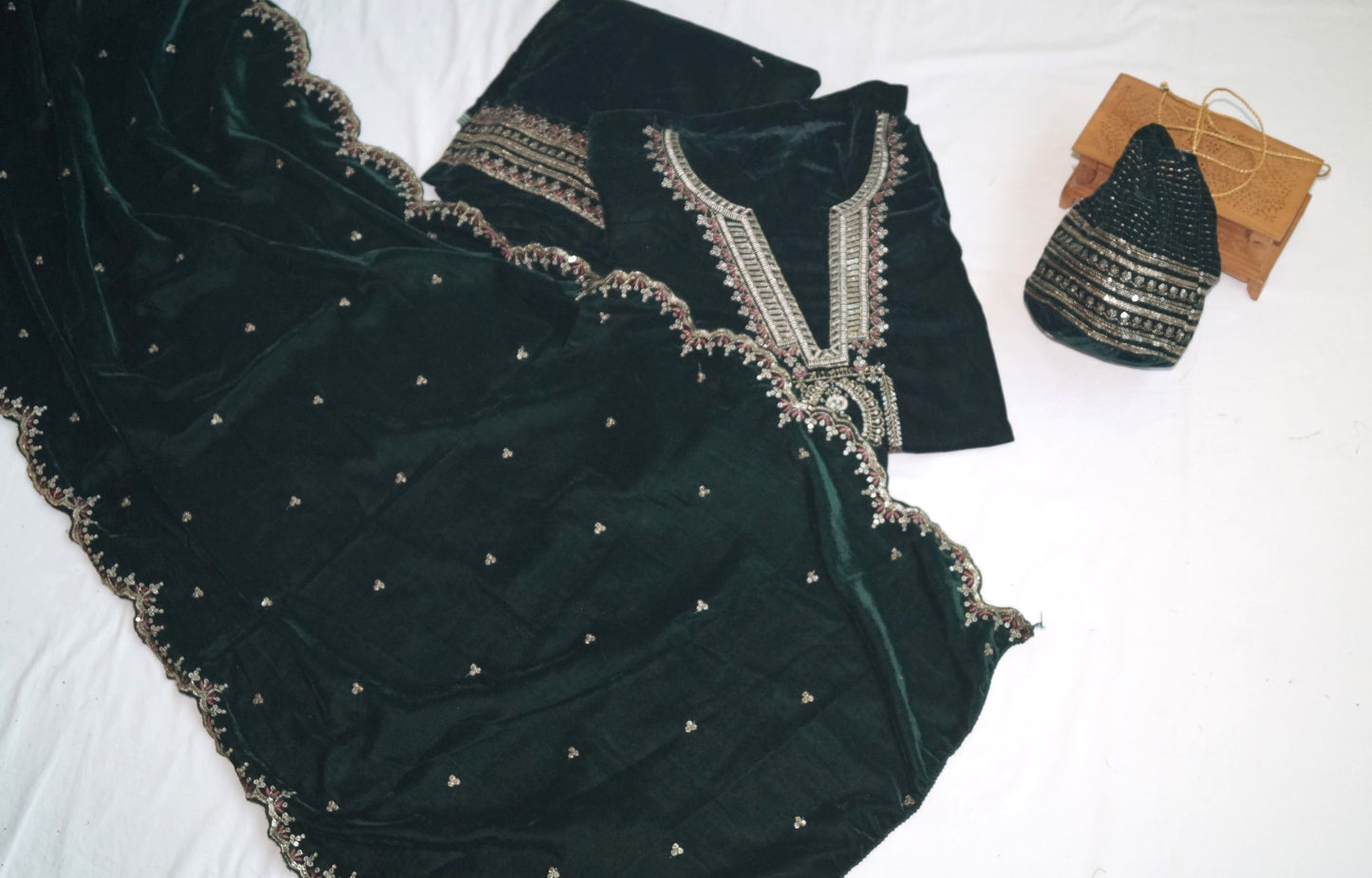 Velvet Semi Stitched Salwar and Suit