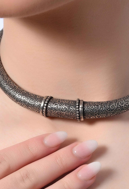 Maithili Pure Silver Necklace Hasli