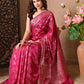 Best Pink Silk Saree With Tilphi Work