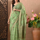 Best Green Silk Saree With Tilphi Work