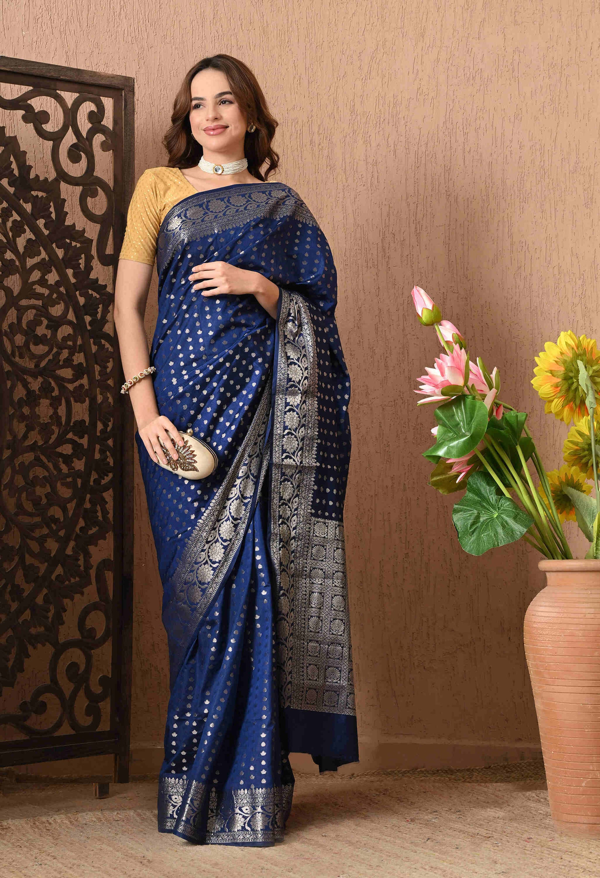 Best Blue Banarasi Silk Saree