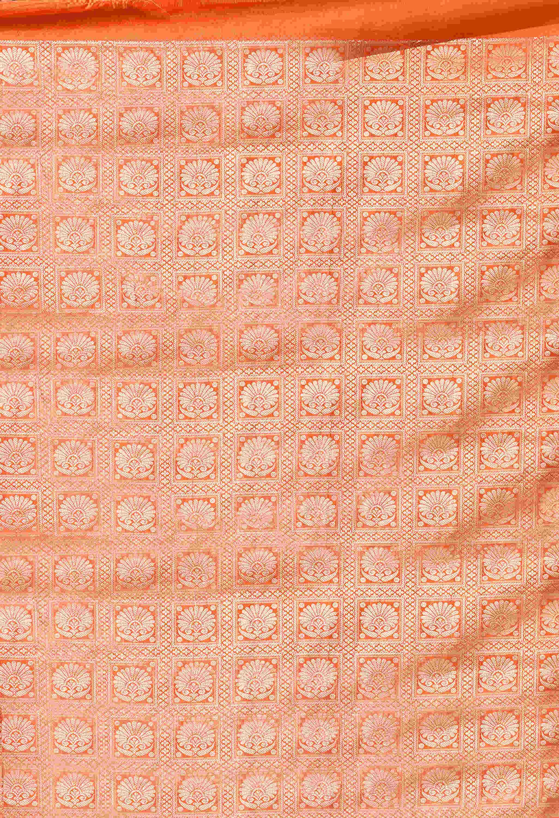 Best Orange Banarasi Silk Saree