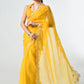 Best Organza Handmade Yellow Saree
