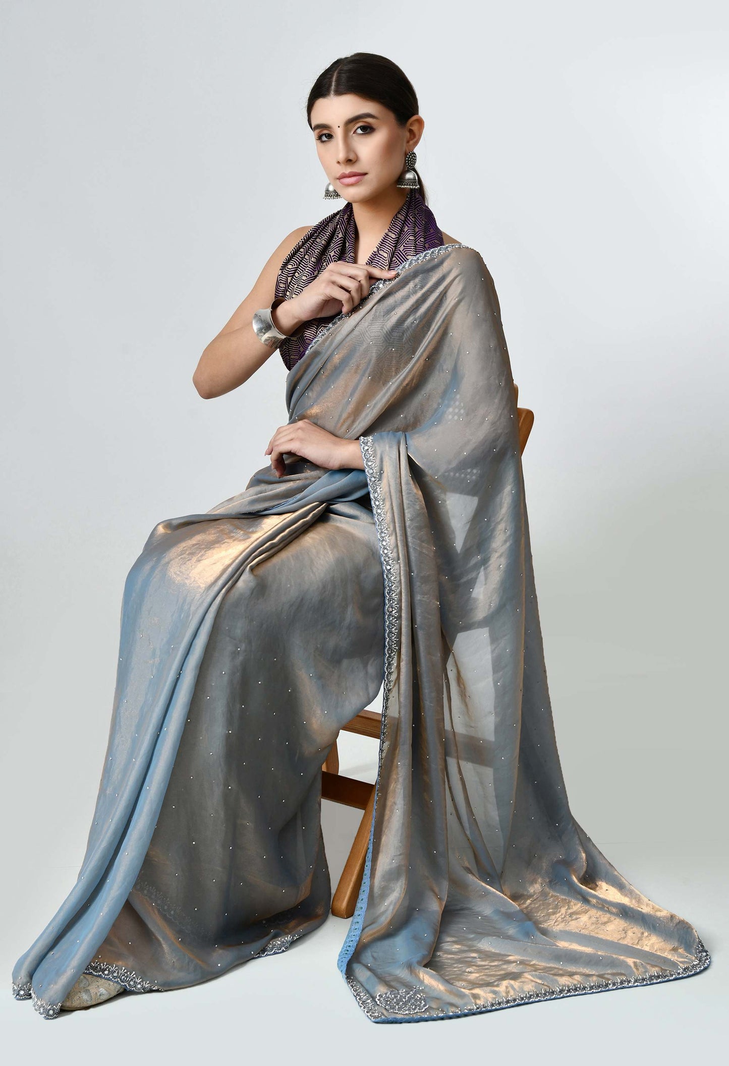 Shimmer Tissue Jimmy Choo Saree