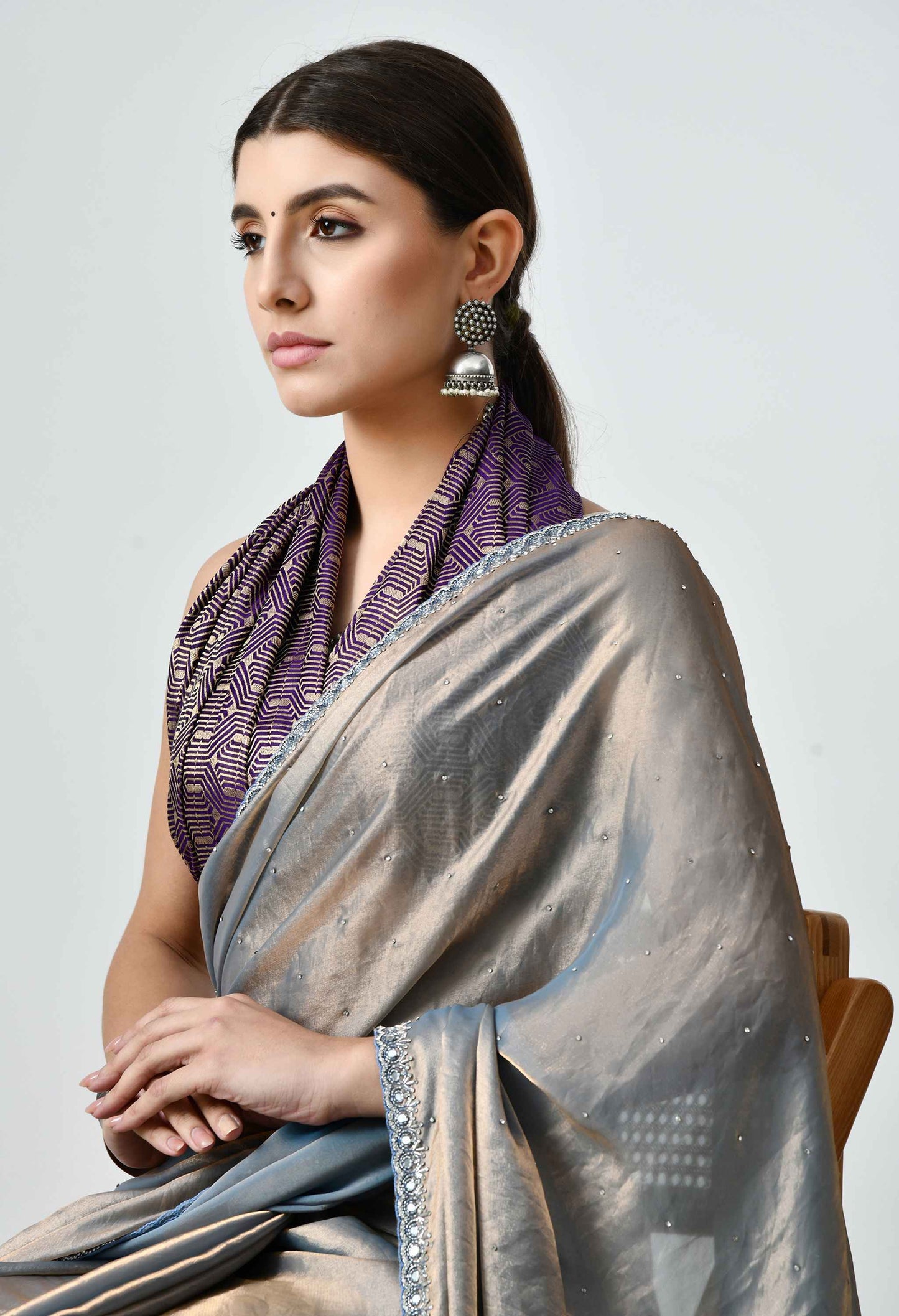 Shimmer Tissue Jimmy Choo Saree