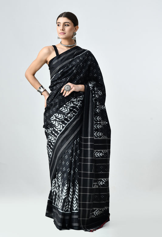 Handloom Ikkat Mulberry Silk Saree