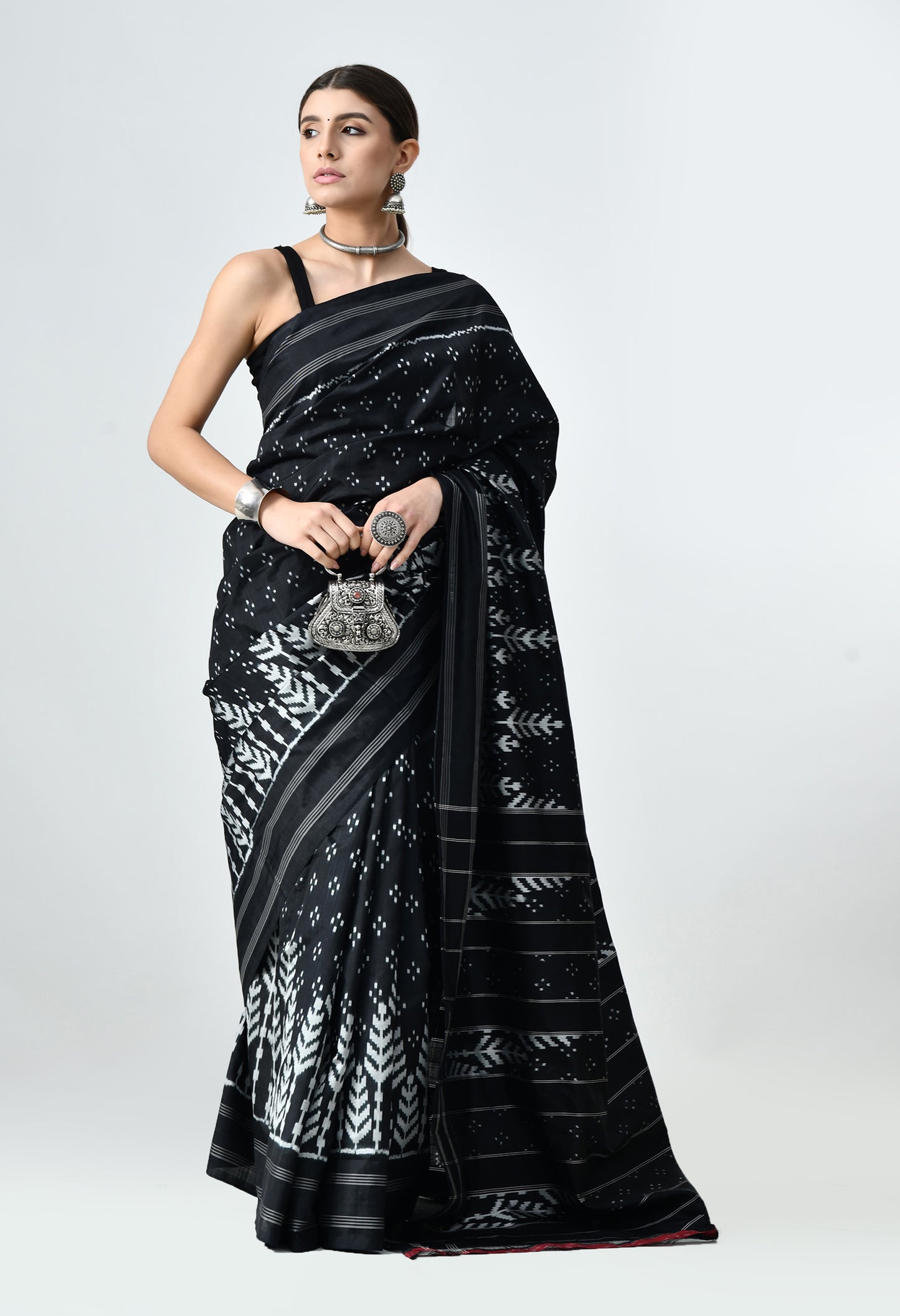 Handloom Ikkat Mulberry Silk Saree