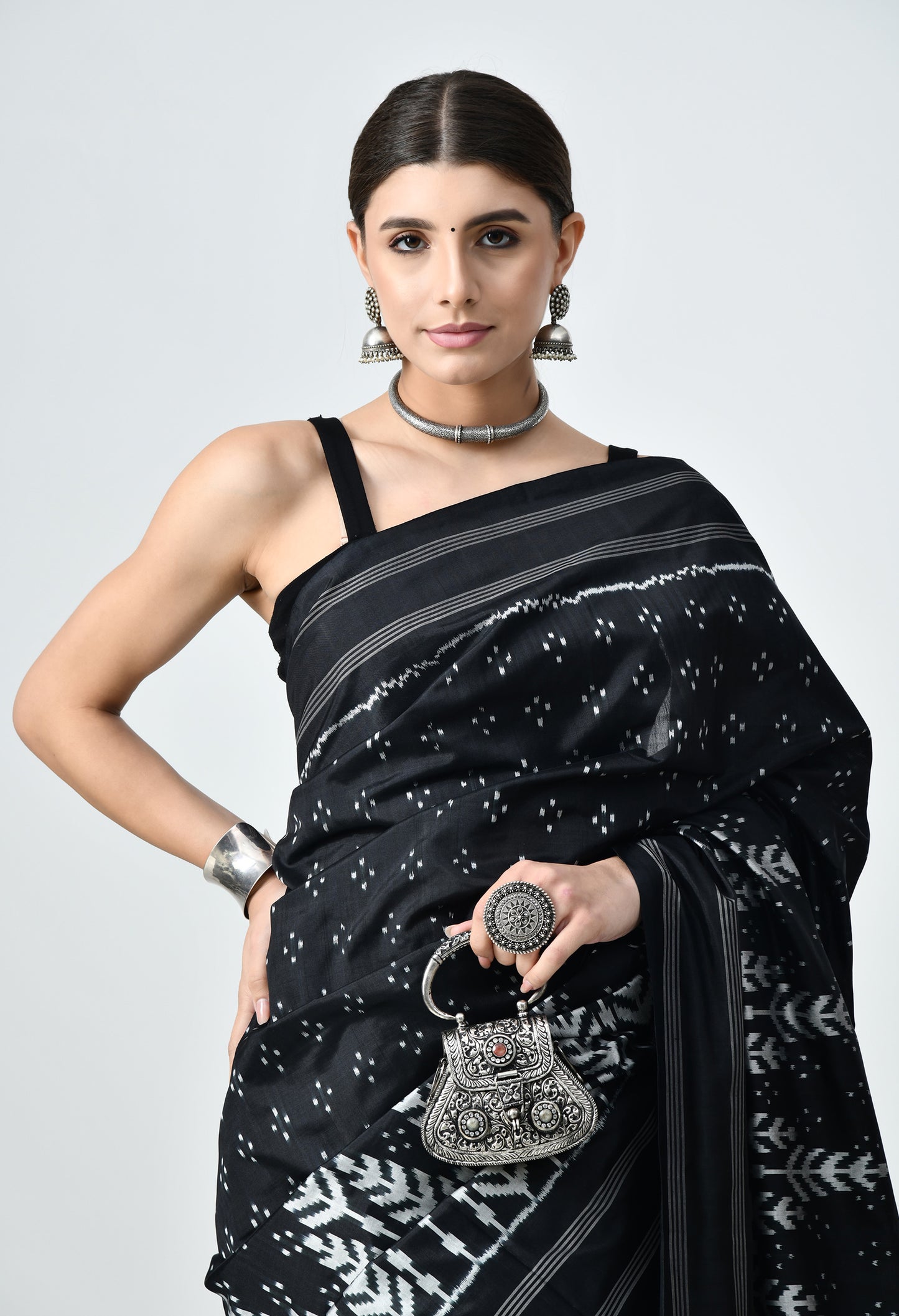 Handloom Ikkat Mulberry Silk Saree