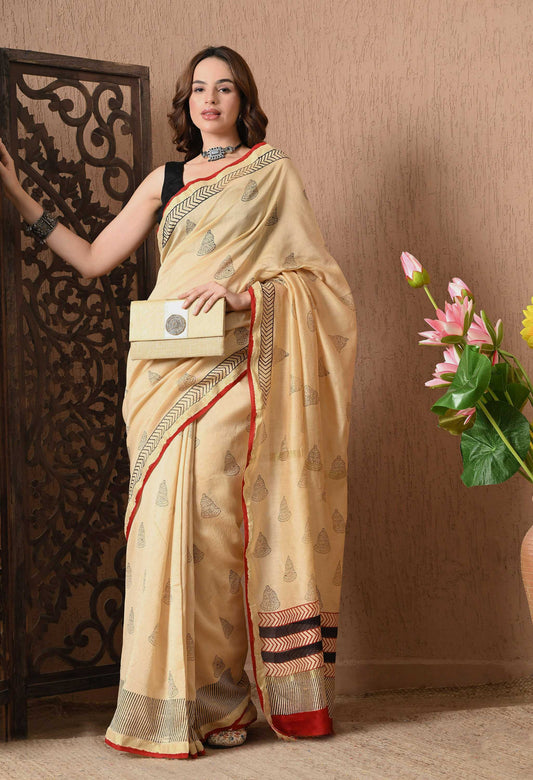 Best Handblock Cotton Saree