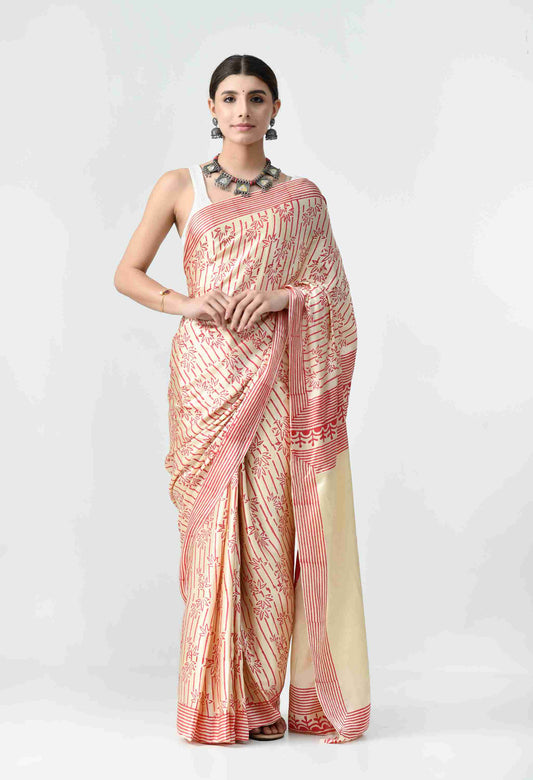 HandBlock Modal Silk Saree