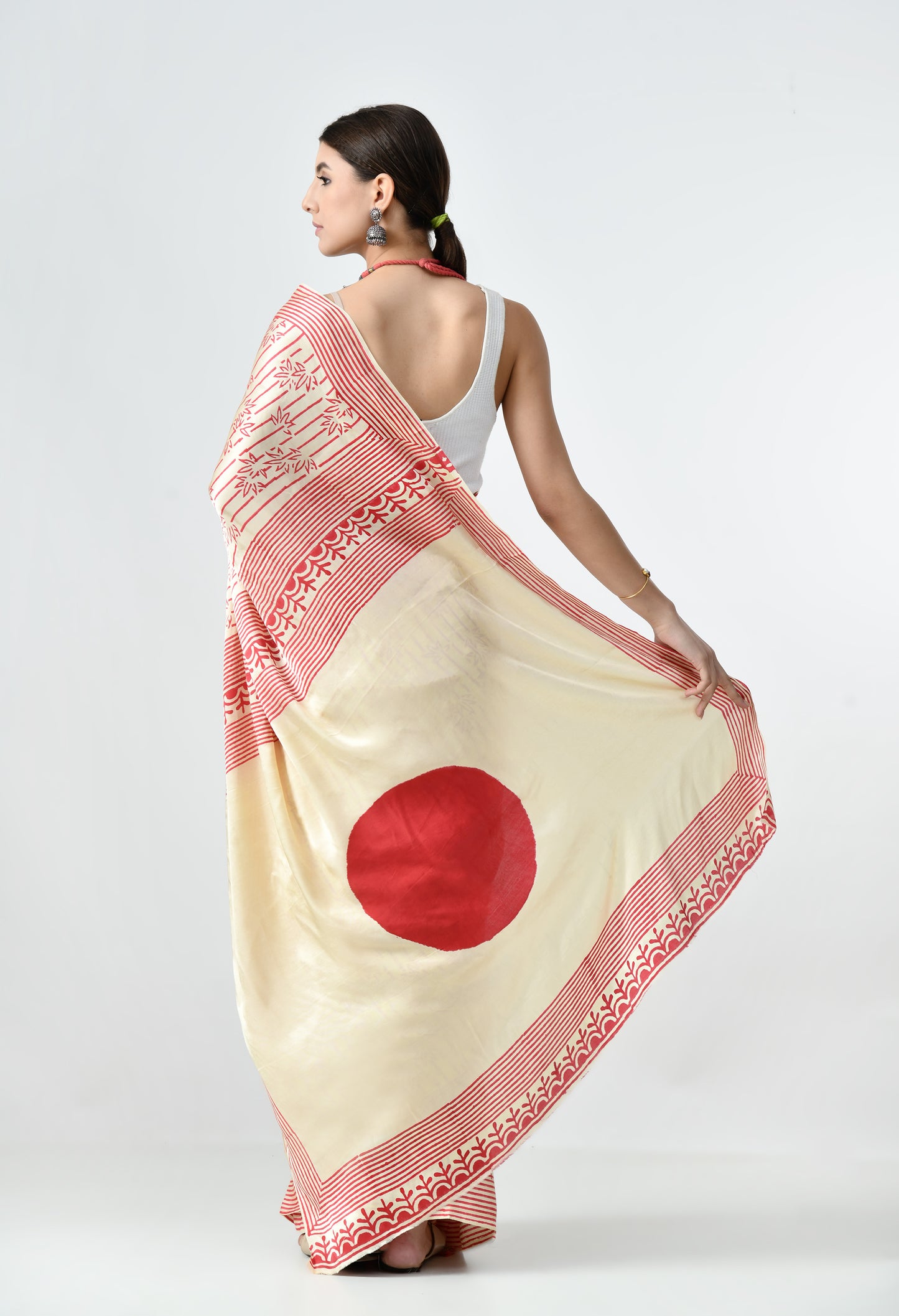 HandBlock Modal Silk Saree