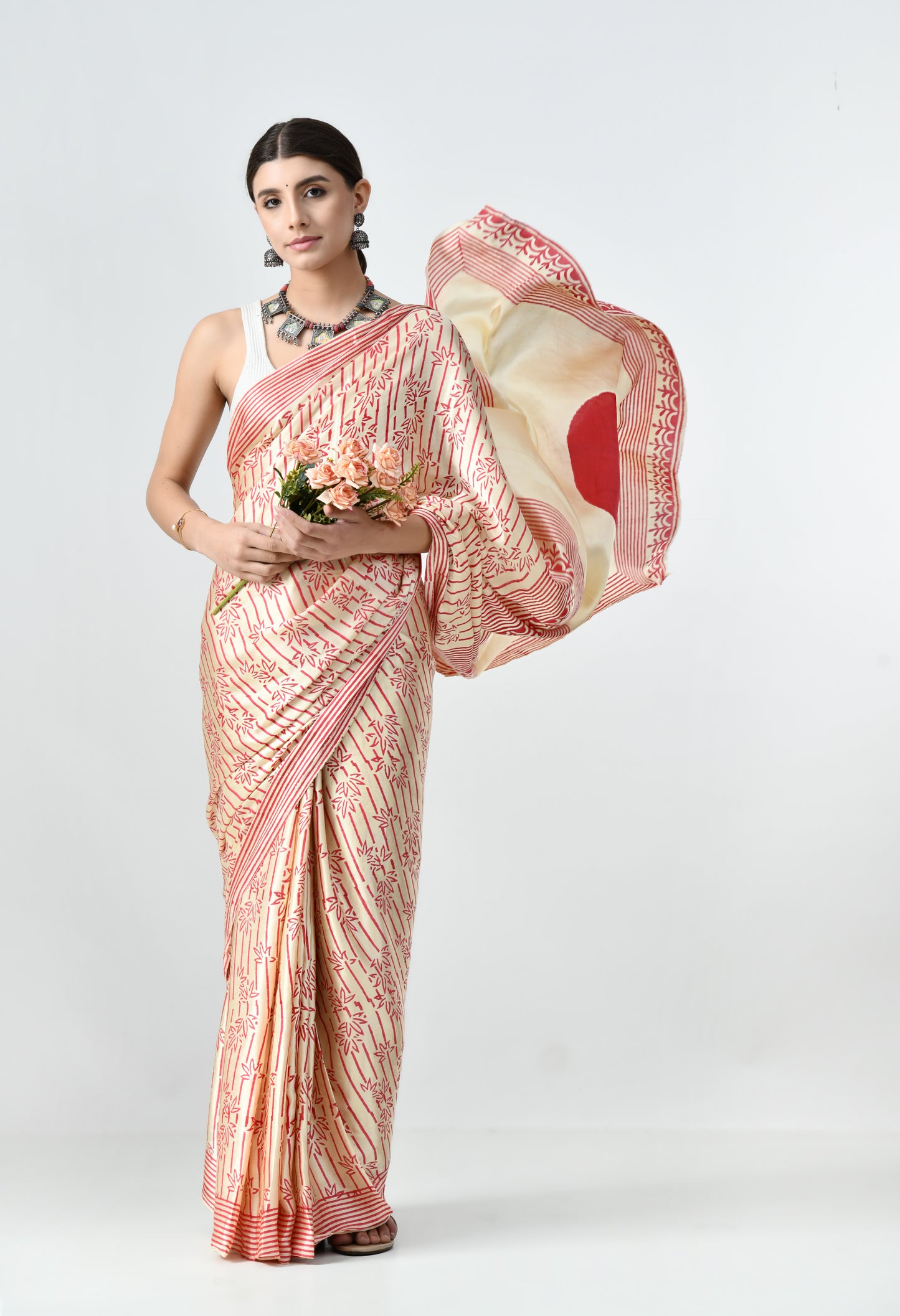 HandBlock Modal Silk Saree