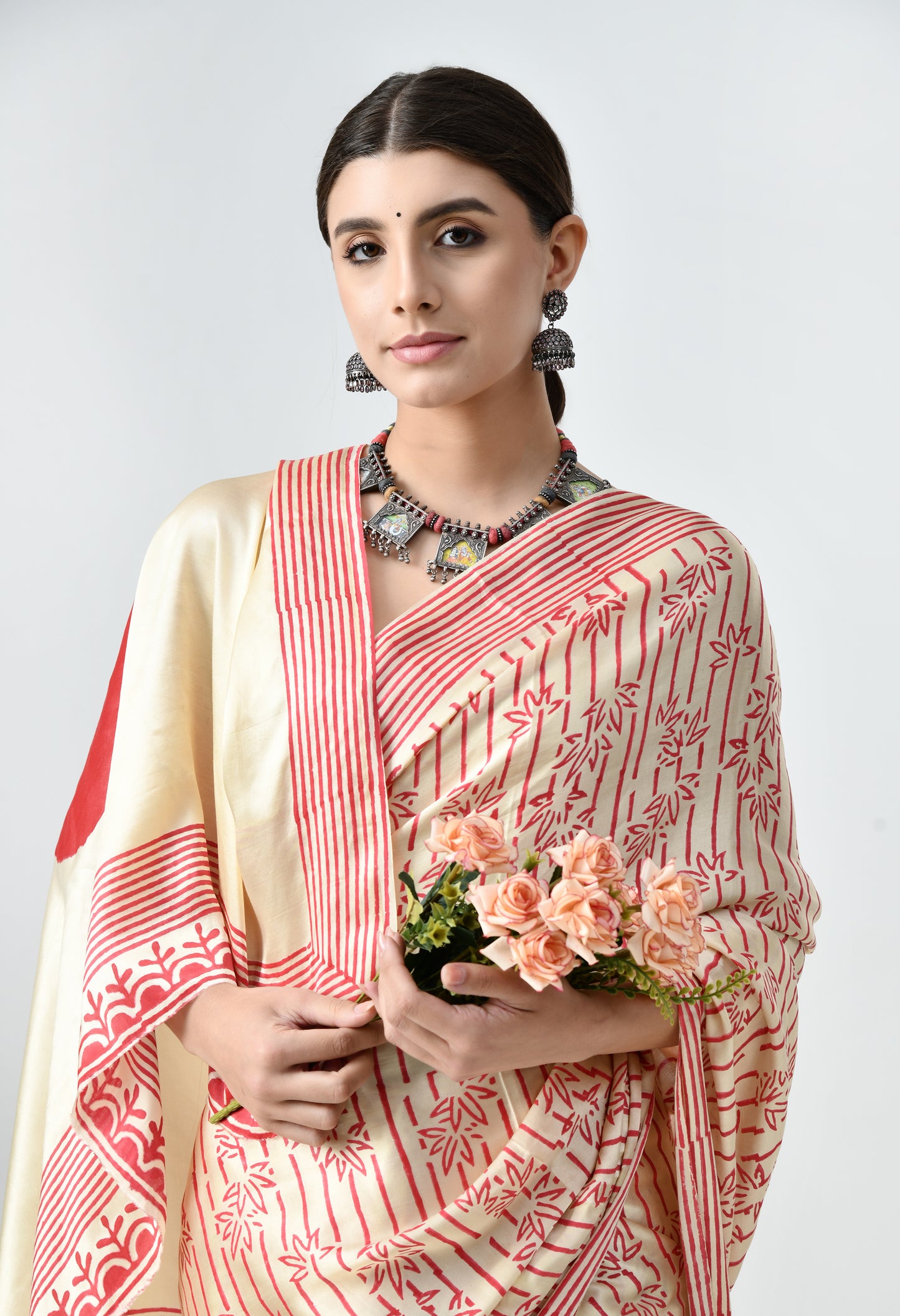 HandBlock Modal Silk Saree