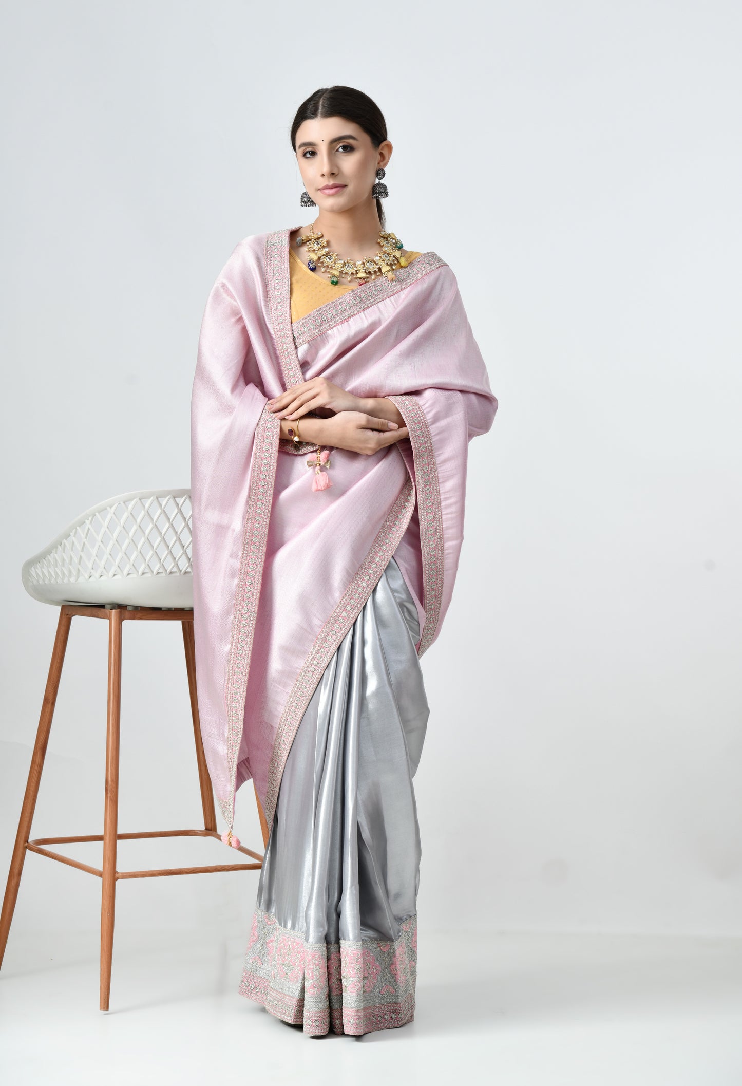 Kanjivaram & Satin Saree