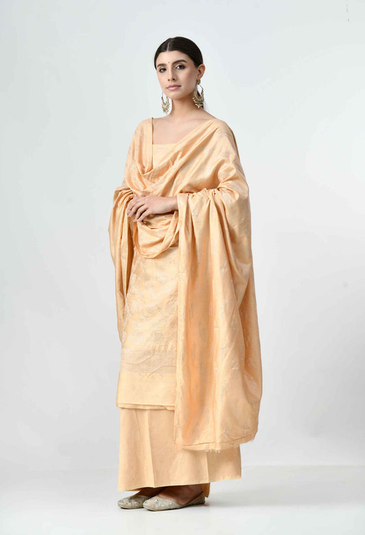 Muga Silk Beige Salwar and Suit