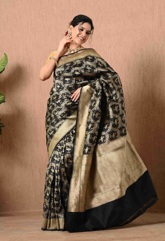 Handloom Pure Katan Silk Shikargah Saree