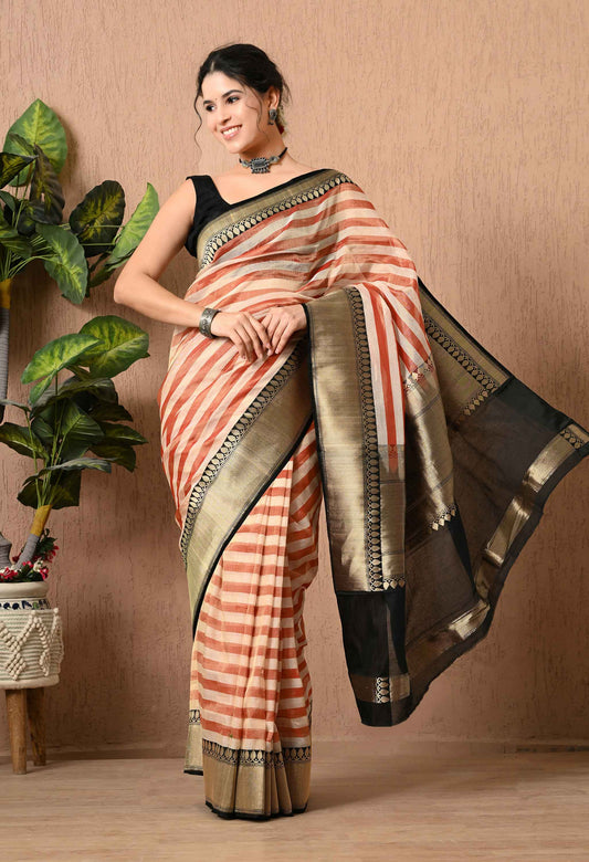 Handwoven Tissue Silk Saree